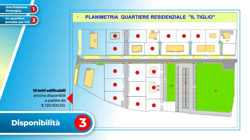 16 lotti edificabili